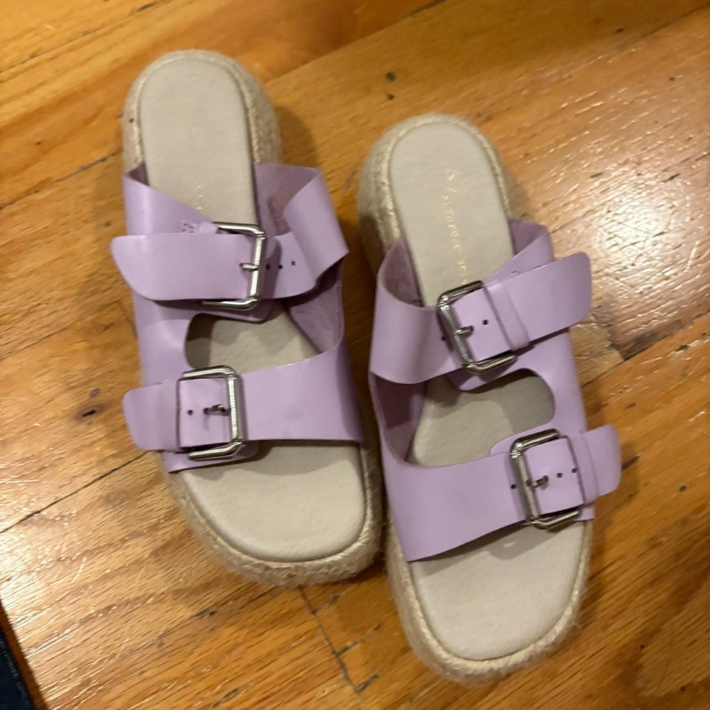 Anthropologie Double Buckle Platform Sandals - Picture 2 of 4